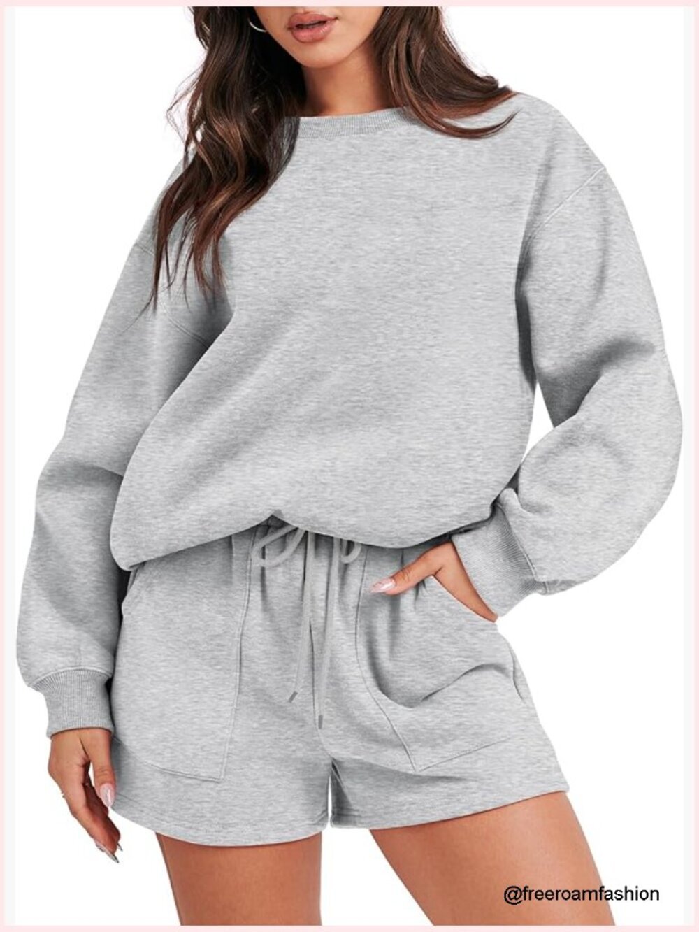 Oversized 2 Piece Lounge Set Sweat Shorts Tracksuit
